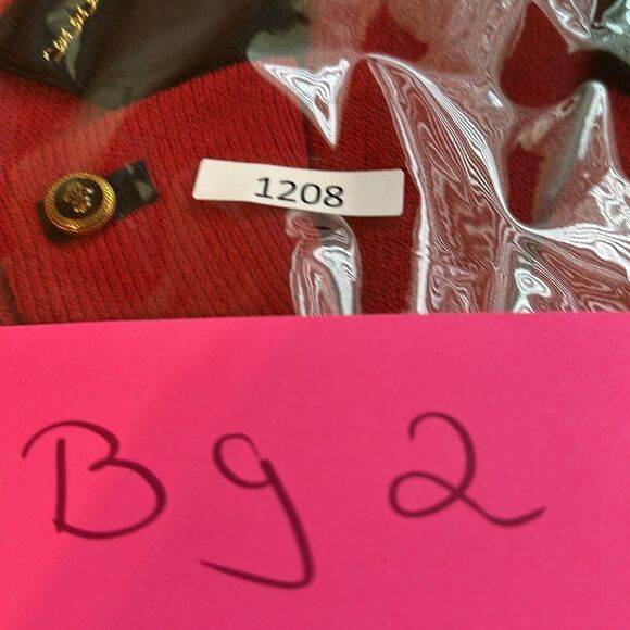 Toula Red Military Knit Blazer Gold Detailing Sz 4 NWT - Picture 15 of 15